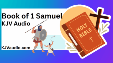 Holy Bible and Cross with David and Goliath about to fight