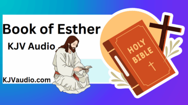 holy bible with cross with Jesus reading the book of esther